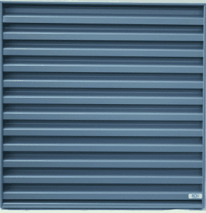 Blue IKL304-PFA50 face fix louvre panel with horizontal blades in a square frame